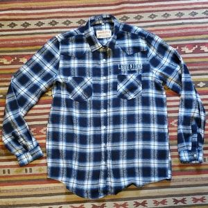 Lagunitas brewing Womens navy flannel large